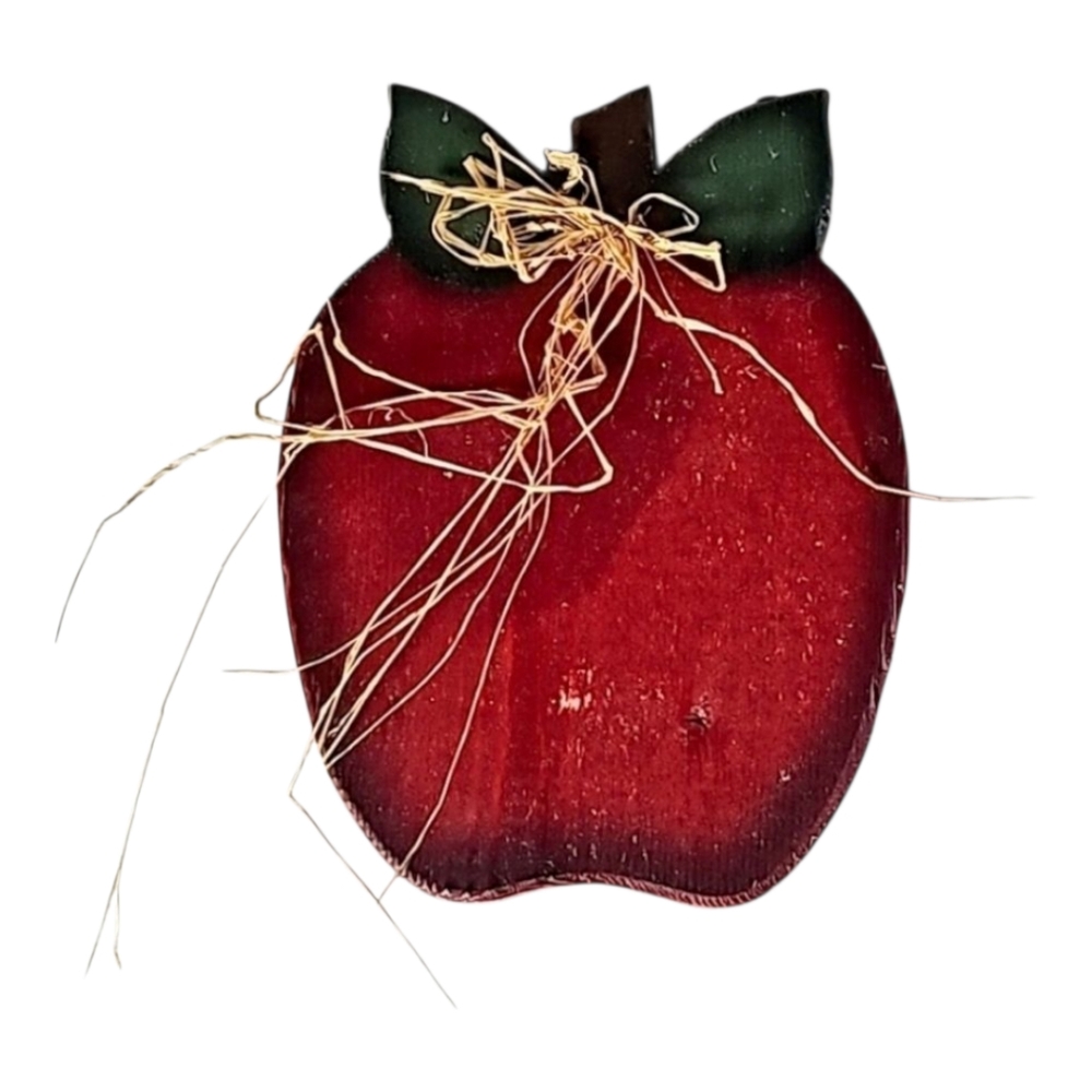 Vintage Red wooden apple decor